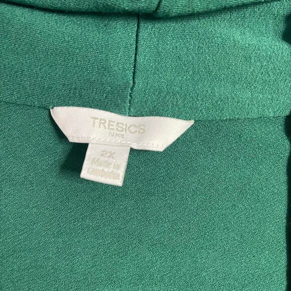 Tresics blouse top knit shirt women's xxl 2x plus green emerald tunic light weig - Picture 6 of 16